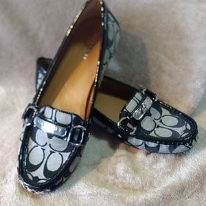 Coach black and grey flats women's size 8B